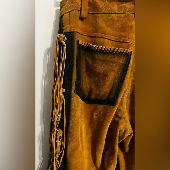 Genuine Leather fringe, lined, pants by 3B West by Tansmith - Picture 6 of 16